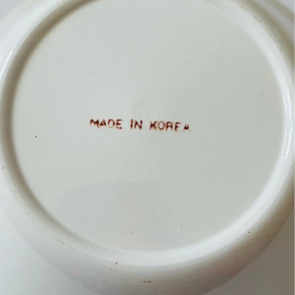 Vintage 70’s Large Mushroom Ironstone Vegetable or Serving Bowl Made in Korea